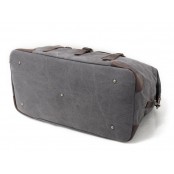OUTL. Duffle Vintage™ Weekendowa torba podróżna. Gruba bawełna i skóra naturalna. Damska / męska. Kolor: CIEMNOSZARY